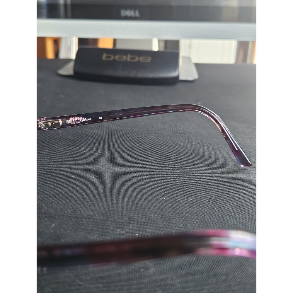 Bebe Tough Cookie BB5127 Plum Semi-Rimless Eyeglass Frames 51-17-140 Case - Picture 3 of 7